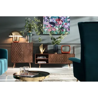 Kare Szafka RTV MUSKAT Brązowa 140 x 50 x 35cm / 83365