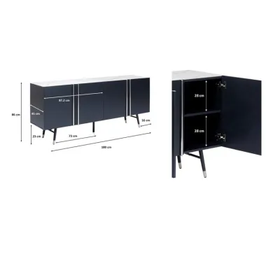 Kare Komoda CATANIA złoty 180 x 61 x 45cm / 85853