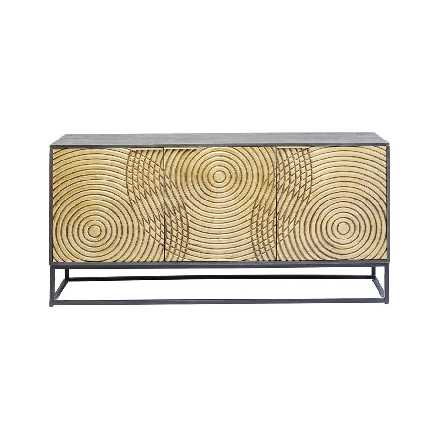 Kare Komoda CIRCULO czarno złota 160 x 80 x 40cm / 83836