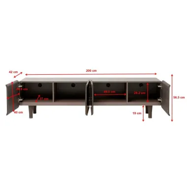 Kare Szafka RTV DIVINE fornir jesionowy 200 x 57 x 42cm / 70051