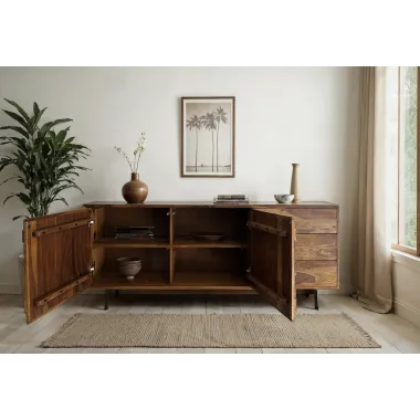 WOHNLING Komoda MYSTIC LIVING sheesham 175 x 70 x 40cm / WL7.029