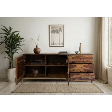 WOHNLING Komoda MYSTIC LIVING sheesham 180 x 70 x 40cm / WL7.040