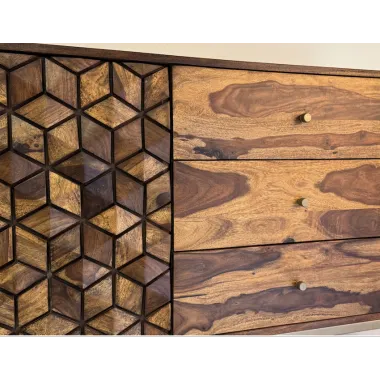 WOHNLING Komoda MYSTIC LIVING sheesham 180 x 70 x 40cm / WL7.040