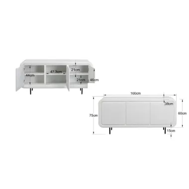 Kare Komoda BONITA 3 drzwiowa Mango MDF 160 x 75 x 38cm / 87512