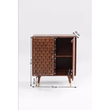 Kare Komoda MUSKAT Brązowa 75 x 85 x 40cm / 83364