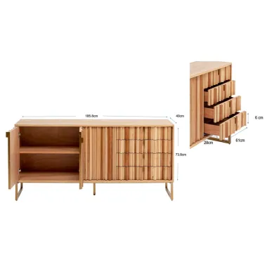 Kare Komoda CONCERTINA NATUR 3 drzwiowa 186 x 74 x 40 cm / 86773