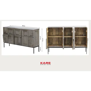 Kare Komoda FIGARO 5 drzwiowa Mango 184 x 76 x 45cm / 87170