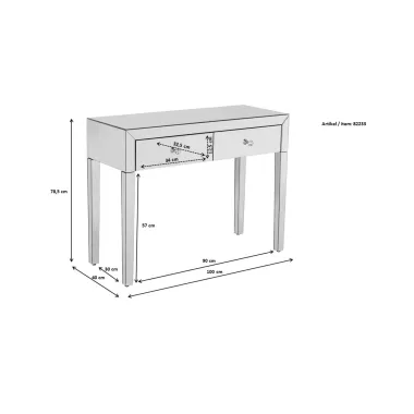 Kare Konsola LUXURY PEARL Lustrzana 100 x 77 x 40cm / 83894