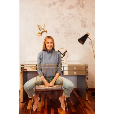 Kare Biurko LUXURY PEARL Lustrzana 140 x 77 x 60cm / 84158