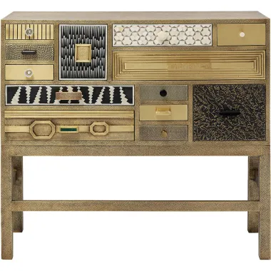 Kare Ekskluzywna Komoda CHALET Złoty 110 x 105 x 40cm / 86704