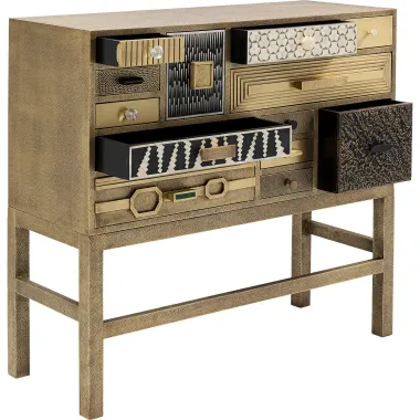 Kare Ekskluzywna Komoda CHALET Złoty 110 x 105 x 40cm / 86704