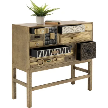 Kare Ekskluzywna Komoda CHALET Złoty 110 x 105 x 40cm / 86704