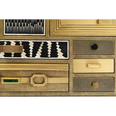 Kare Ekskluzywna Komoda CHALET Złoty 110 x 105 x 40cm / 86704