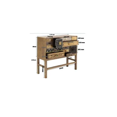 Kare Ekskluzywna Komoda CHALET Złoty 110 x 105 x 40cm / 86704