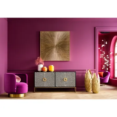 Kare Komoda ELECTRO HERITAGE 4 drzwiowa czarna 160 x 81 x 40cm / 84705