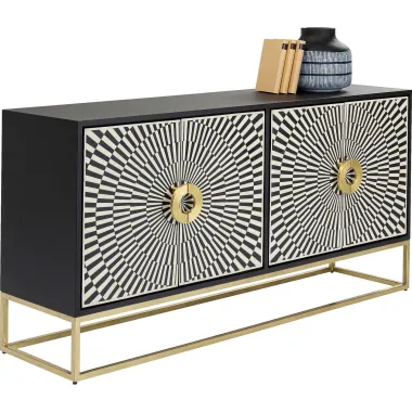 Kare Komoda ELECTRO HERITAGE 4 drzwiowa czarna 160 x 81 x 40cm / 84705