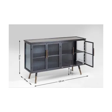 Kare Komoda LA GOMERA 4 drzwiowa grafitowa 120 x 75 x 35cm / 84137