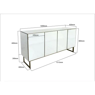 Kare Komoda SORAN Lustrzana 4 drzwiowa 160 x 80 x 45cm / 86801