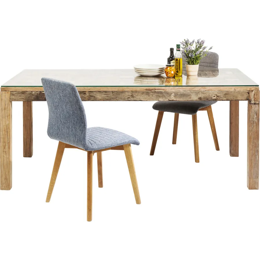 Kare Stół MEMORY BARRACUDA drewno z recyklingu brązowy 160 x 76 x 80cm / 76163