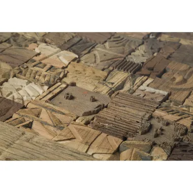 Kare Stół MEMORY BARRACUDA drewno z recyklingu brązowy 160 x 76 x 80cm / 76163