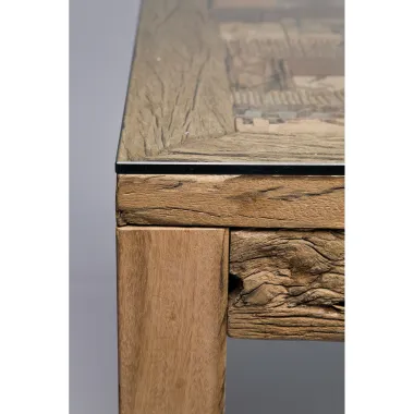 Kare Stół MEMORY BARRACUDA drewno z recyklingu brązowy 160 x 76 x 80cm / 76163