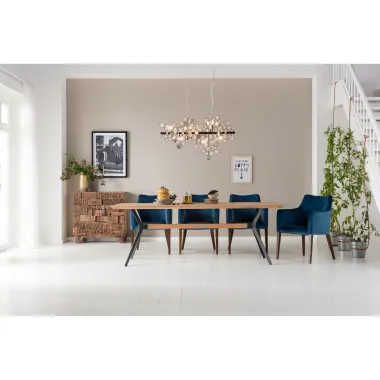 Kare Stół DOWNTOWN dębowy brązowy 220 x 77 x 100cm / 80759