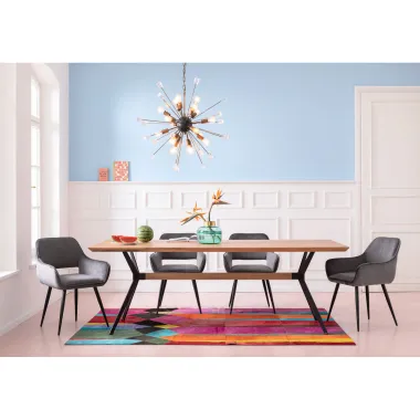 Kare Stół DOWNTOWN dębowy brązowy 220 x 77 x 100cm / 80759