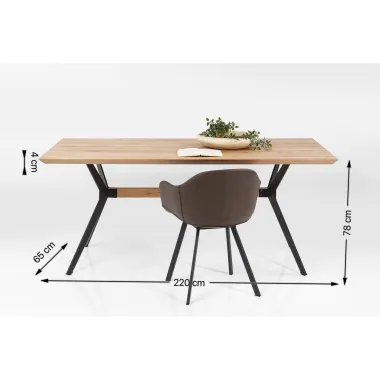 Kare Stół DOWNTOWN dębowy brązowy 180 x 78 x 90cm / 83160