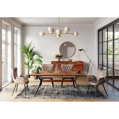 Kare Stół DOWNTOWN lity orzech brązowy 180 x 77 x 90cm / 85202