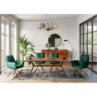 Kare Stół DOWNTOWN lity orzech brązowy 180 x 77 x 90cm / 85202