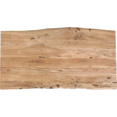 Kare Stół HARMONY naturalna akacja srebrne nogi 200 x 76 x 100cm / 84485