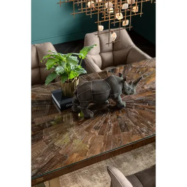 Kare Stół CONLEY BRASS mango brązowe 180 x 76 x 90cm / 84880