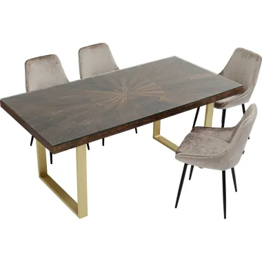 Kare Stół CONLEY BRASS mango brązowe 180 x 76 x 90cm / 84880