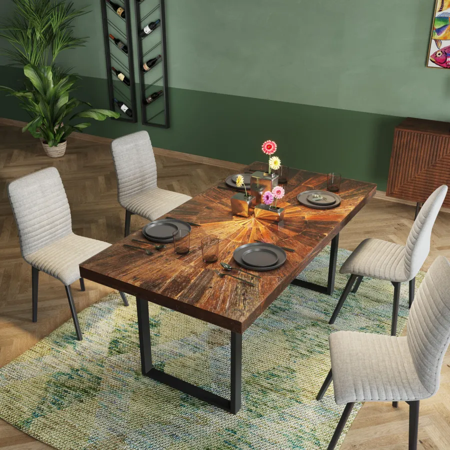 Kare Stół CONLEY BLACK mango 180 x 76 x 90cm / 84934