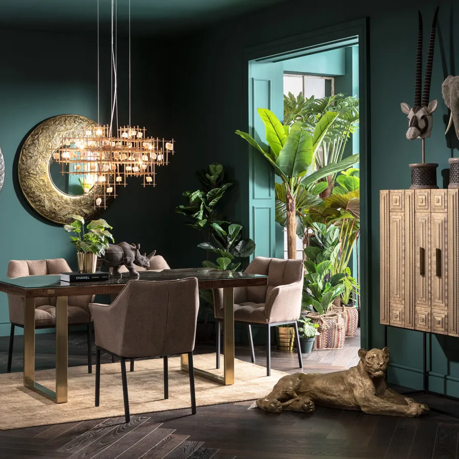 Kare Stół CONLEY BRASS drewno akacji z recyklingu brązowe 160 x 76 x 80cm / 85189