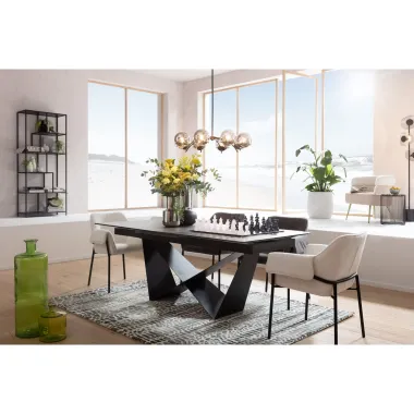 KARE Stół Rozkładany XENIA czarny 200-260 x 76 x 100cm / 86737