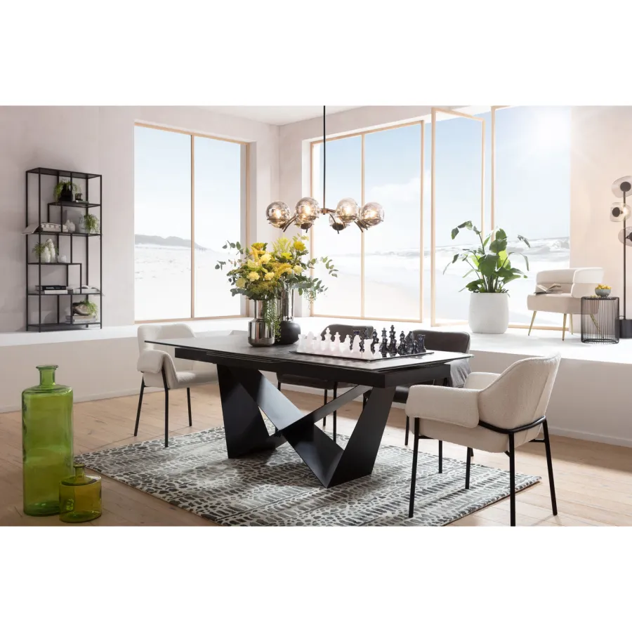 KARE Stół Rozkładany XENIA czarny 200-260 x 76 x 100cm / 86737