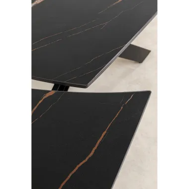 KARE Stół Rozkładany TWIST ONYX ceramiczny 120-180 x 76 x 90cm / 86736