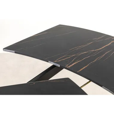 KARE Stół Rozkładany TWIST ONYX ceramiczny 120-180 x 76 x 90cm / 86736