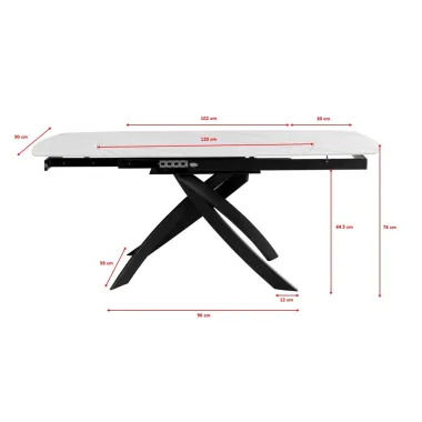 KARE Stół Rozkładany TWIST ONYX ceramiczny 120-180 x 76 x 90cm / 86736