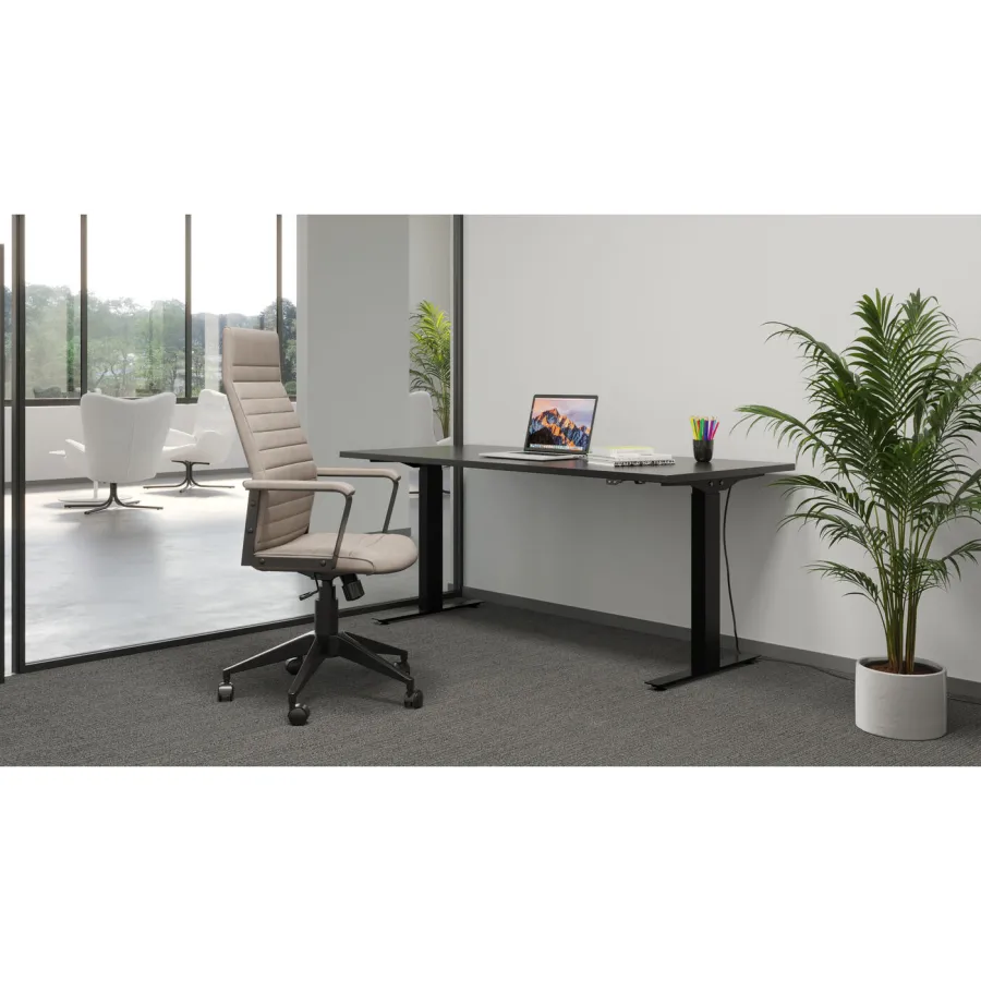 Kare Fotel biurowy LABORA HIGH BIG DEAL imitacja skóry beżowy 58 x 127,5 x 56cm / 84742