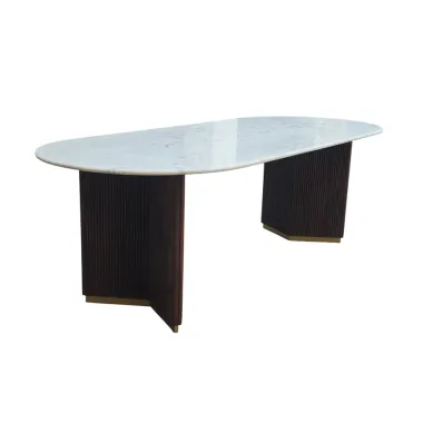 Invicta Stół GATSBY brązowe mango marmurowy blat rama V 240cm / 45829