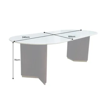 Invicta Stół GATSBY brązowe mango marmurowy blat rama V 240cm / 45829