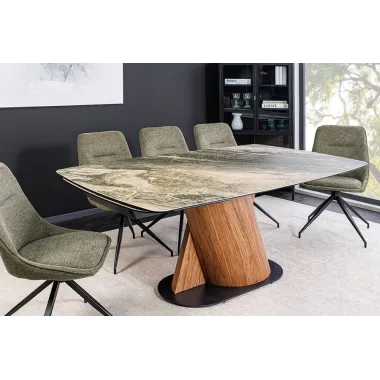 Invicta Stół ELEMENTS ceramiczny rozkładany rama orzechowa 180 -260 x 76 x 100cm / 46476