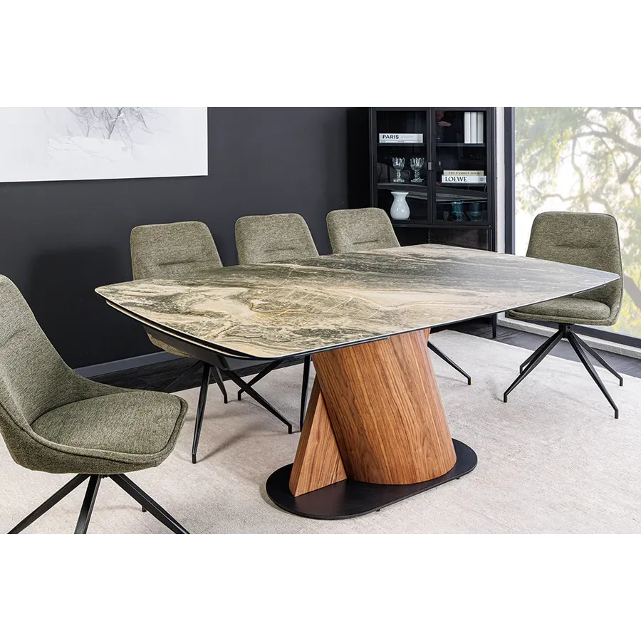 Invicta Stół ELEMENTS ceramiczny rozkładany rama orzechowa 180 -260 x 76 x 100cm / 46476