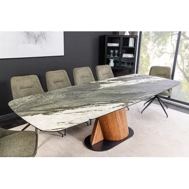 Invicta Stół ELEMENTS ceramiczny rozkładany rama orzech włoski 180 -260 x 76 x 100cm / 46475 dosteony na www.homeinspiration.com