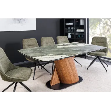 Invicta Stół ELEMENTS ceramiczny rozkładany rama orzech włoski 180 -260 x 76 x 100cm / 46475 dosteony na www.homeinspiration.com