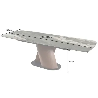 Invicta Stół ELEMENTS ceramiczny rozkładany rama orzech włoski 180 -260 x 76 x 100cm / 46475 dosteony na www.homeinspiration.com