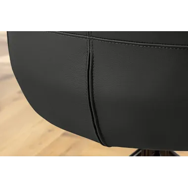 Invicta Krzesło SIGNATURE tapicerowane obrotowe 360° czarna skóra 64 x 86 x 64cm / 47469