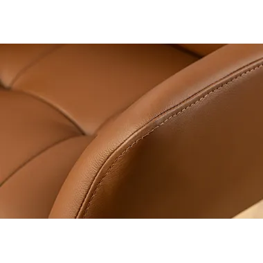 Invicta Krzesło SIGNATURE tapicerowane obrotowe 360° karmelowy brąz skóra 64 x 86 x 64cm / 47470